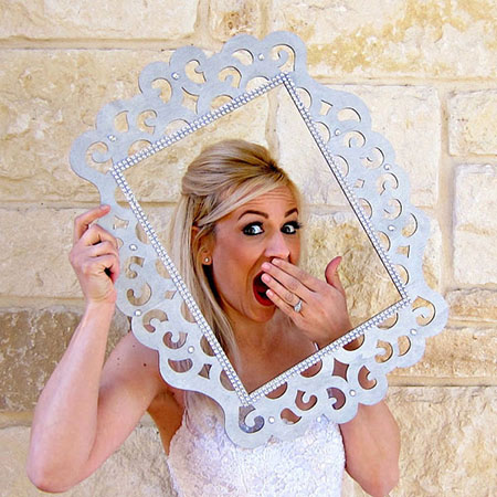 Wedding Photo of Bride with Prop